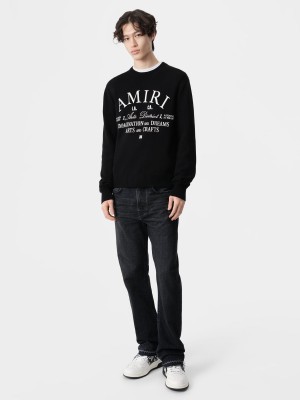 Amiri Arts District Crew Strickwaren Herren Schwarz | 95014ETAP