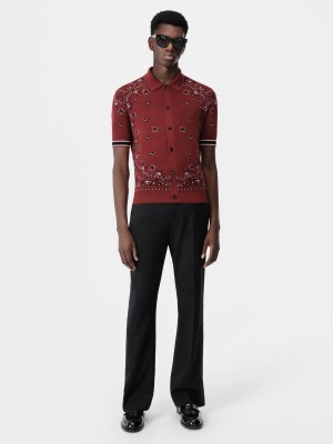 Amiri Bandana Polo Strickwaren Herren Rot | 37541PXQM