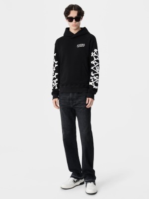 Amiri Bones Stacked Hoodie Sweatshirts Herren Schwarz | 17038WBCO