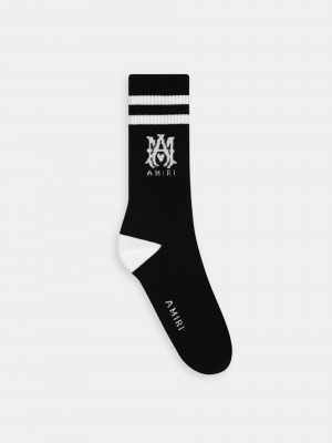 Amiri Ma Core Logo Socks Socken Herren Schwarz Weiß | 71432EFGX