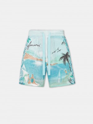 Amiri Paradise Crochet Short Kurze Hose Herren Cerulean | 37029IMQB