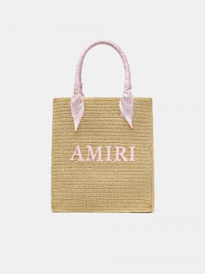 Amiri Raffia Tote Taschen Herren Rosa | 49680FWAZ