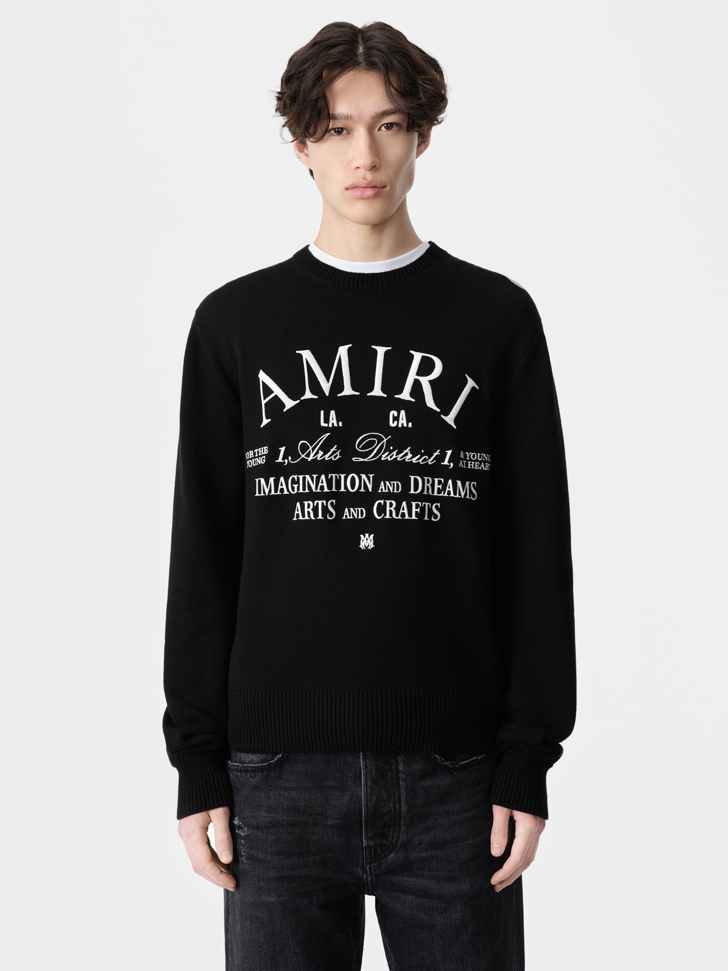 Amiri Arts District Crew Strickwaren Herren Schwarz | 95014ETAP