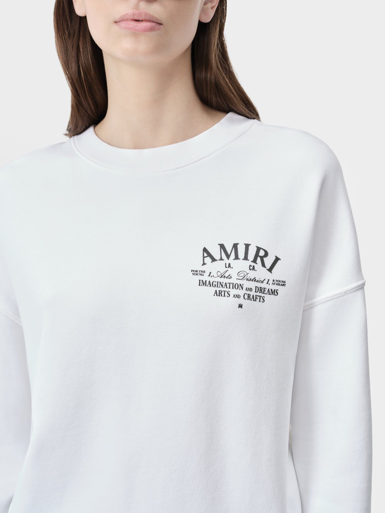 Amiri Arts District Crew Sweatshirts Damen Weiß | 18324ERYS