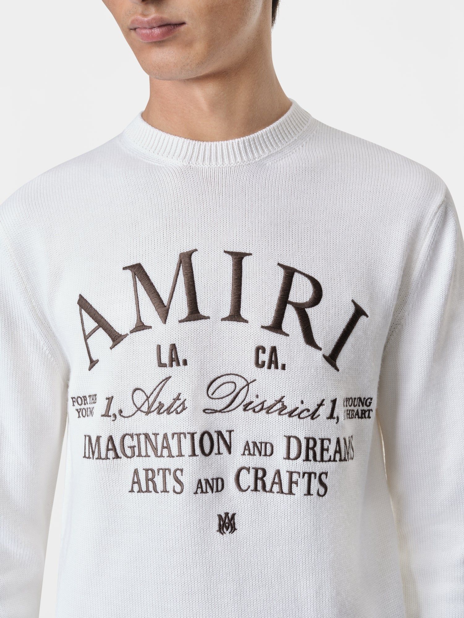 Amiri Arts District Crewneck Strickwaren Herren Alabaster | 04283JLNU