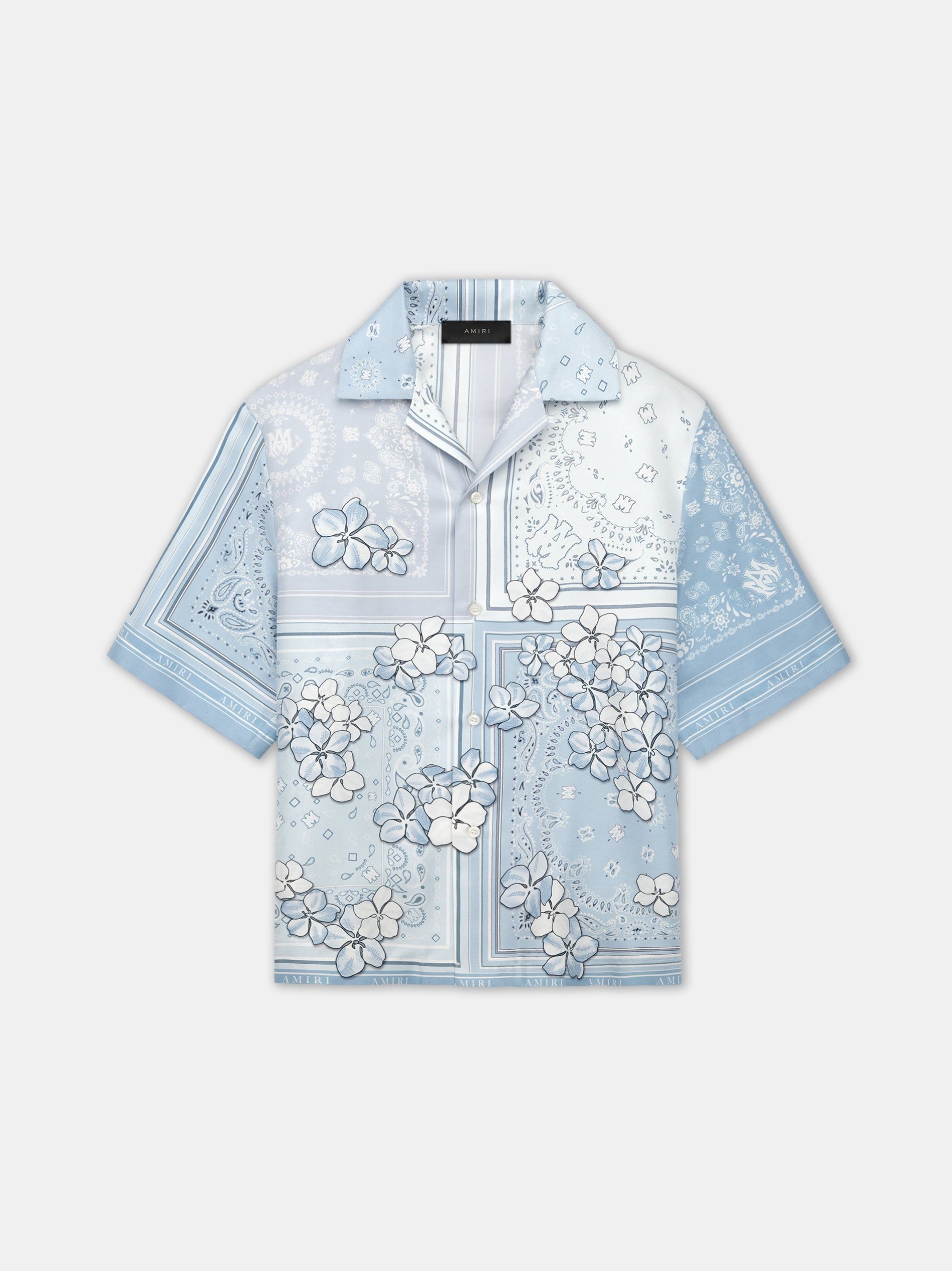 Amiri Bandana Floral Bowling Shirt Hemd Herren Cerulean | 57314WDPB