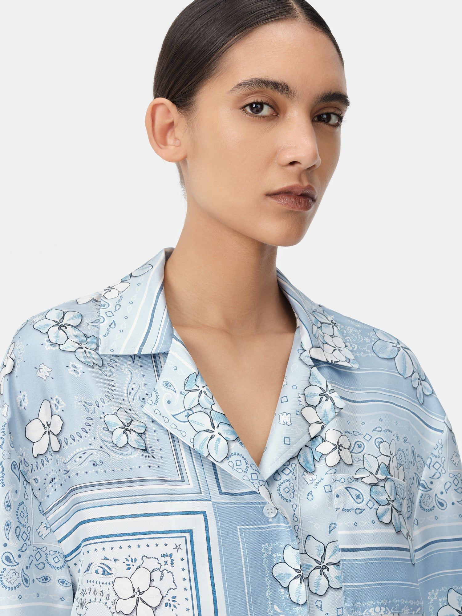 Amiri Bandana Floral Pj Shirt Hemd Damen Cerulean | 90567RNGH