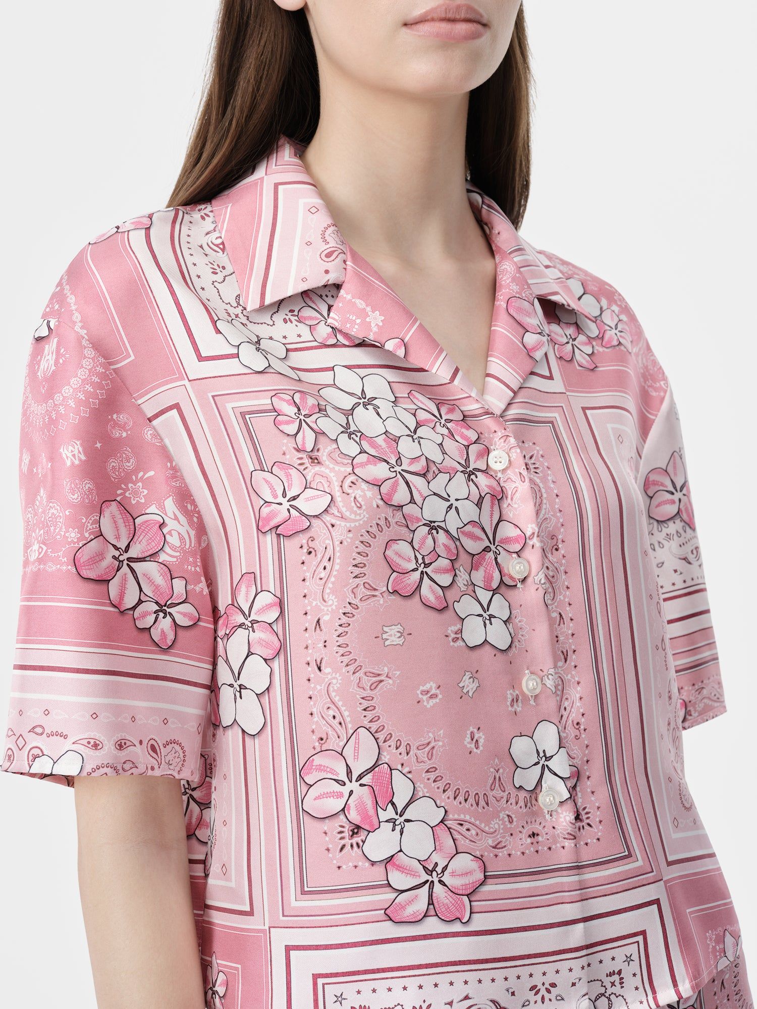 Amiri Bandana Floral Shirt Hemd Damen Rosa | 89723WPRA