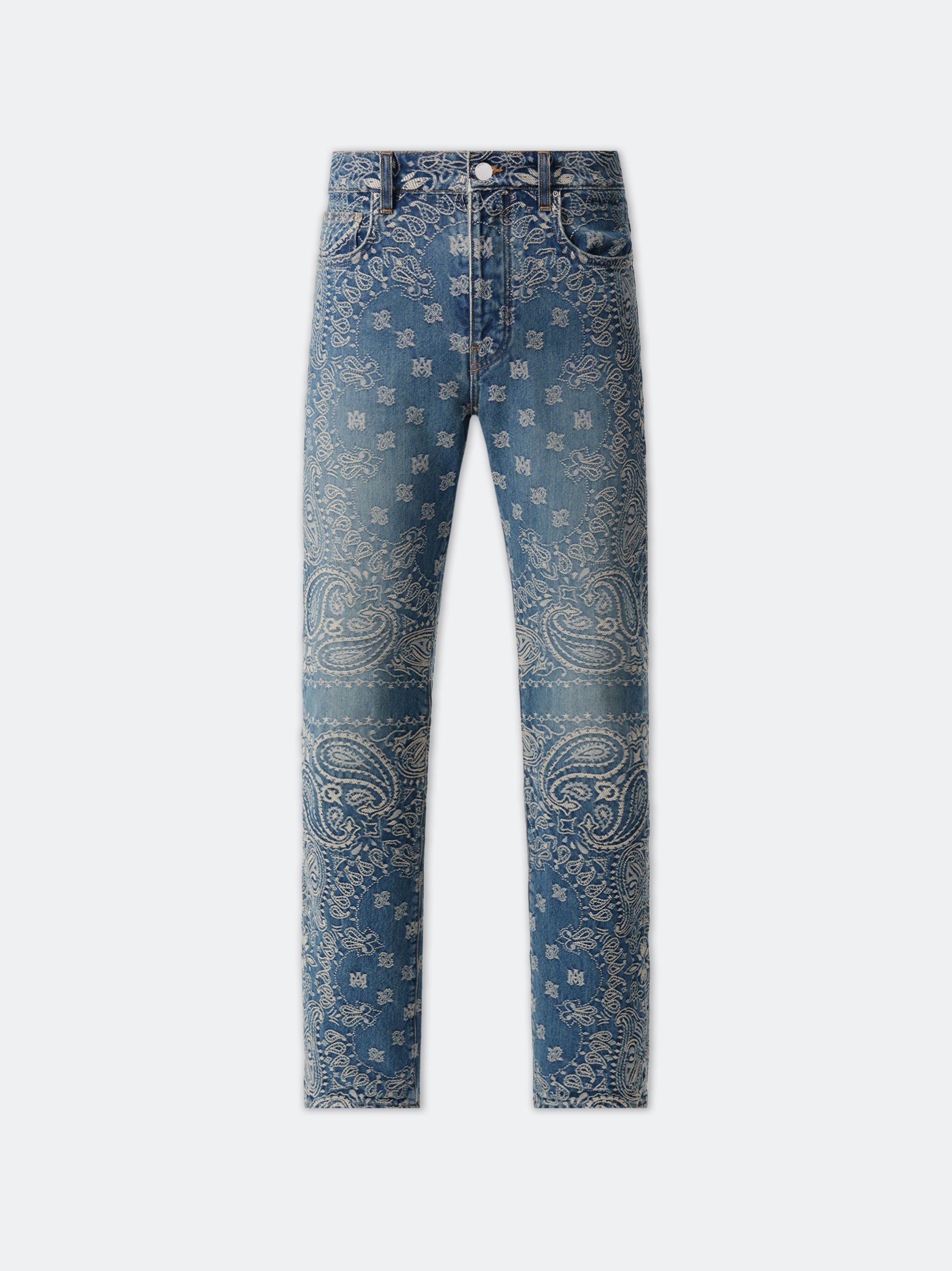 Amiri Bandana Jacquard Straight Jean Denim Herren Dunkelindigo | 46207ULTF