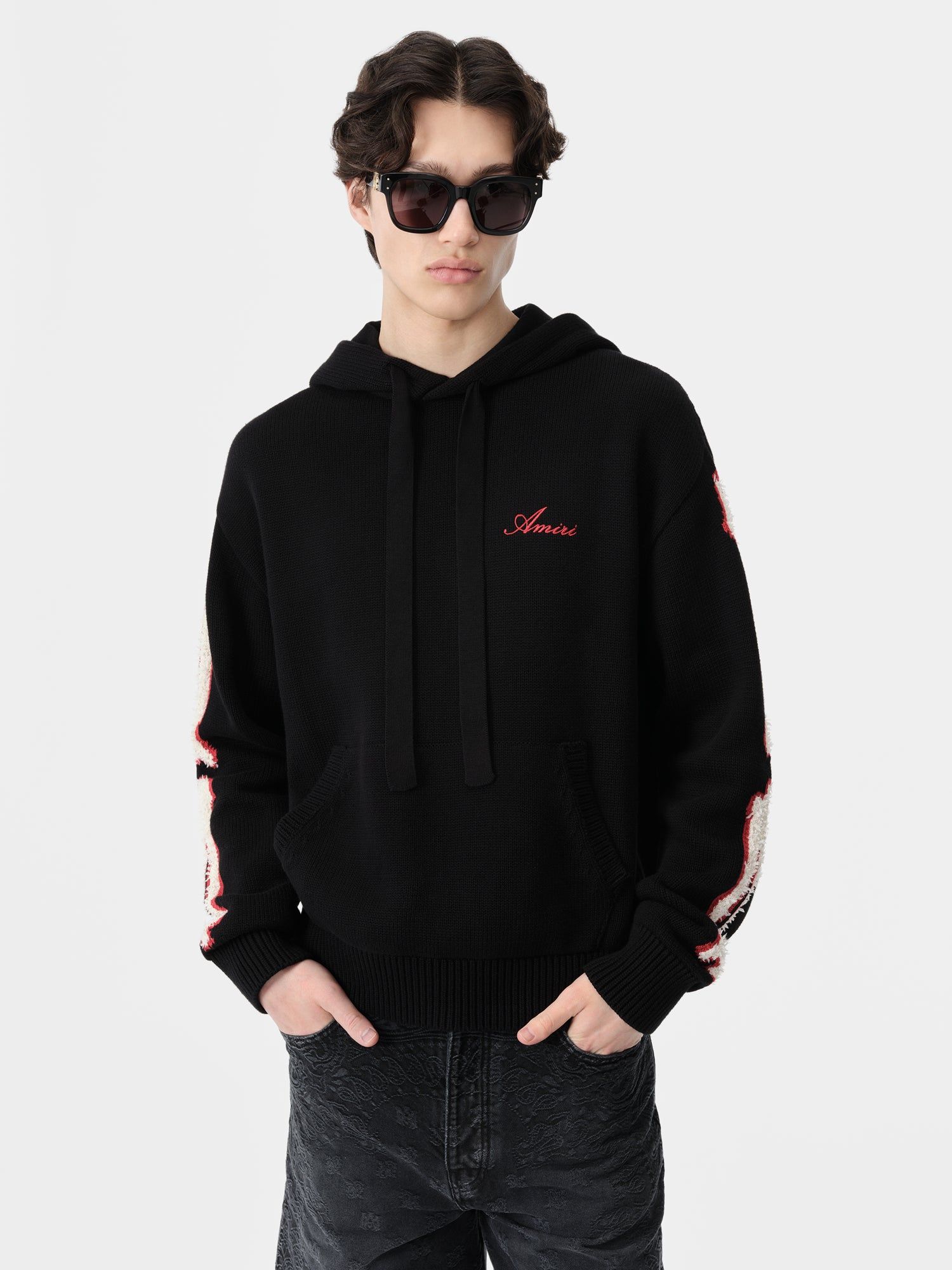 Amiri Bones Hoodie Strickwaren Herren Schwarz | 75496UHCP