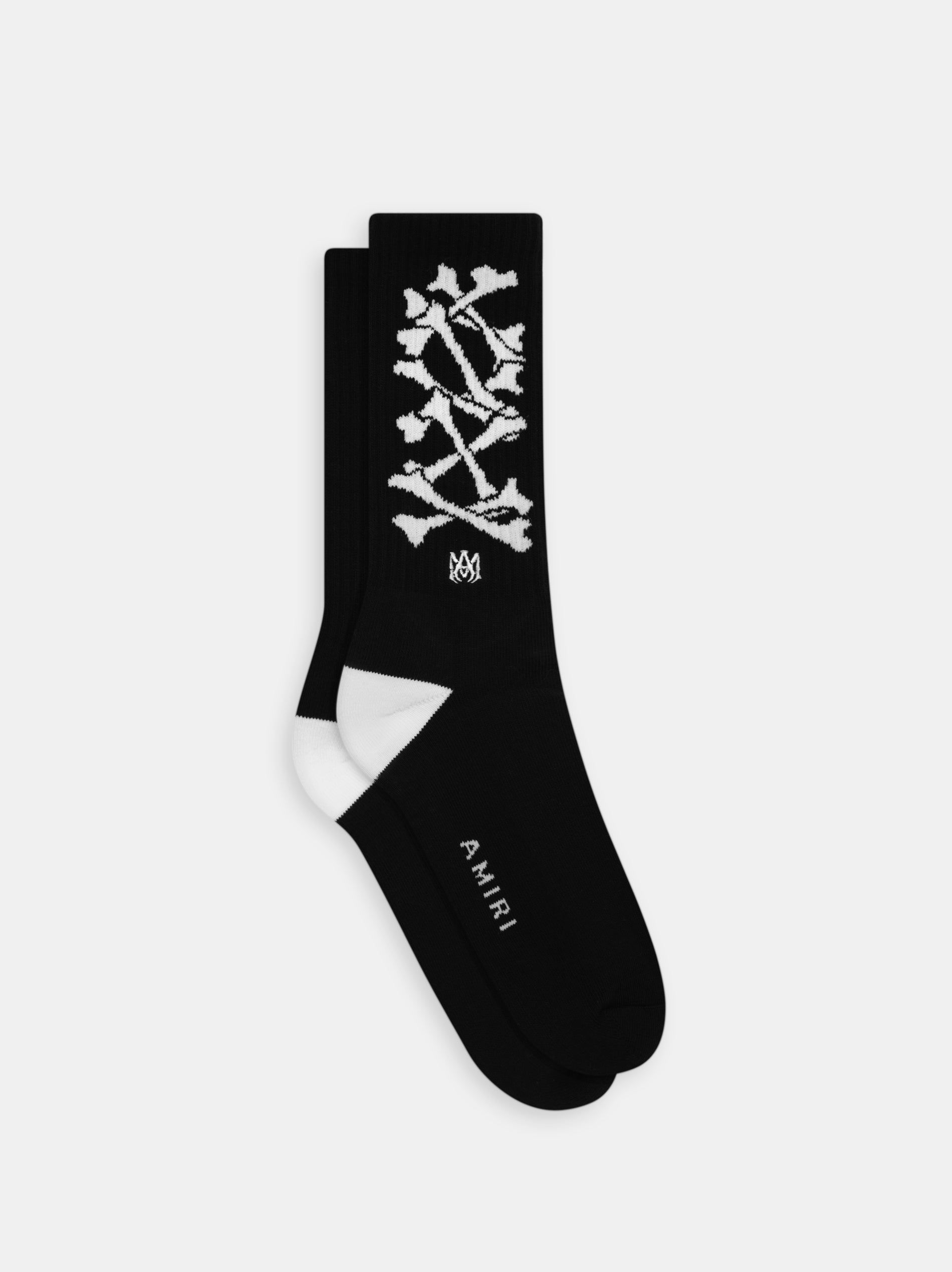 Amiri Bones Stacked Socks Socken Herren Schwarz Weiß | 09862IJBK