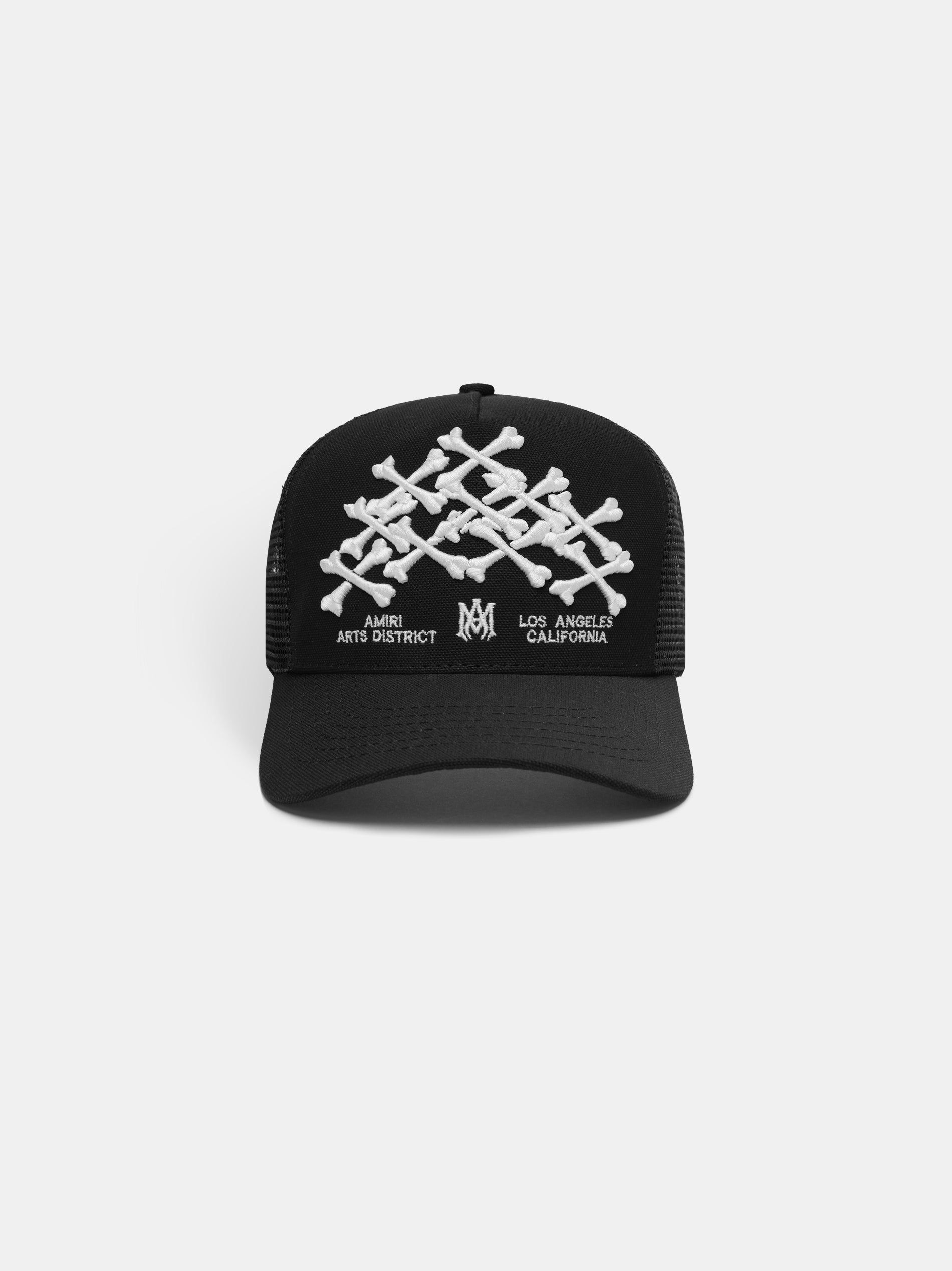 Amiri Bones Stacked Trucker Hat Hüte Herren Schwarz | 19076UHWD