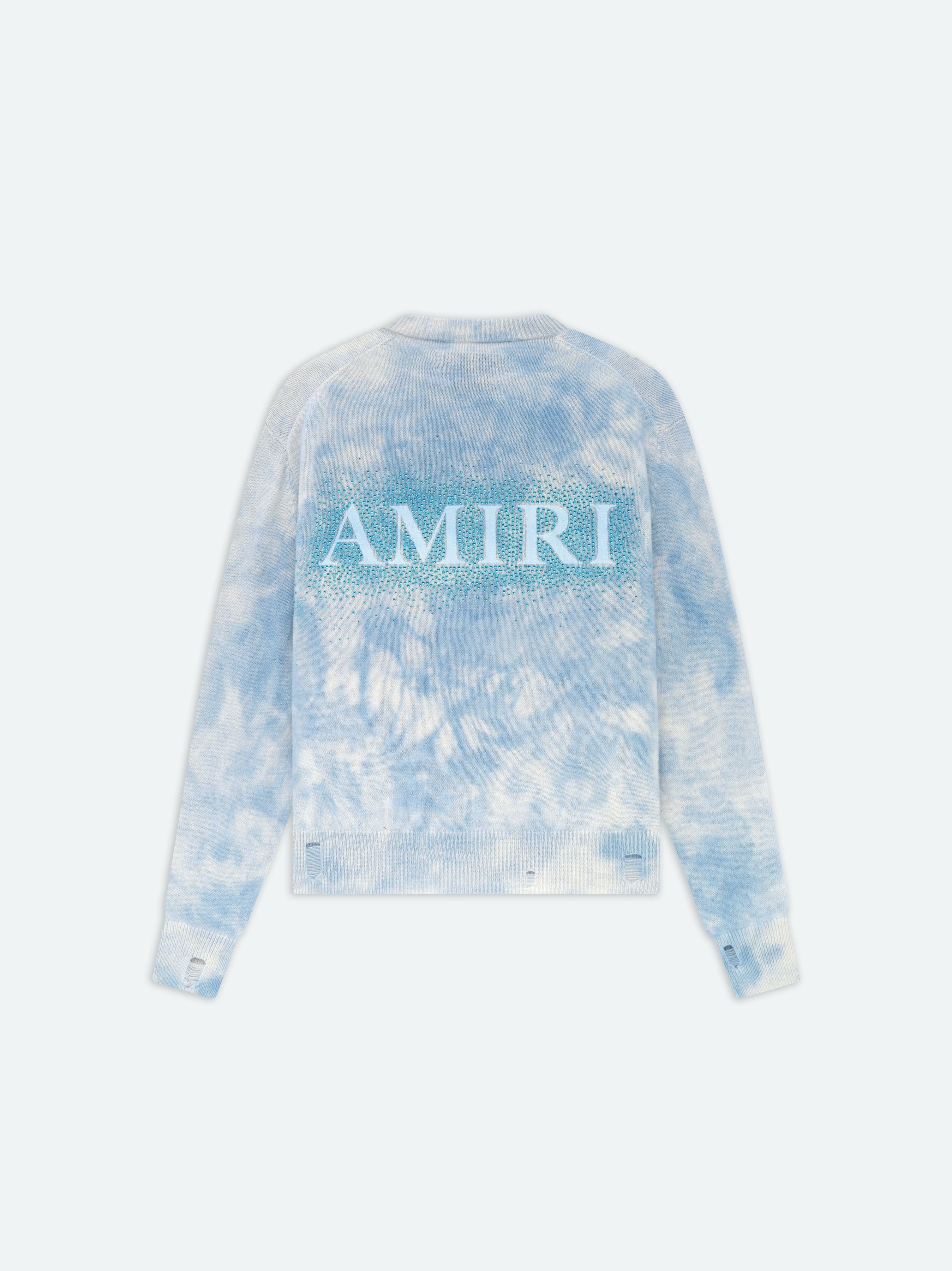 Amiri Crystal Crewneck- Ashley Blue Sweatshirts Herren Blau | 62590VNCU