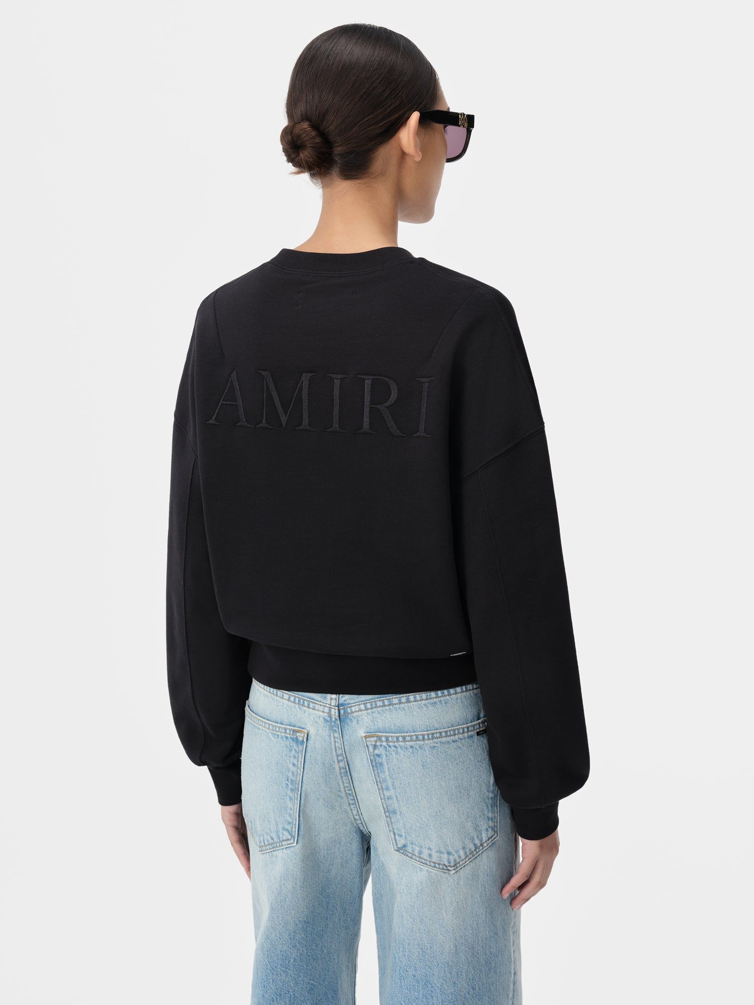 Amiri Embroidered Crew T-shirts Damen Schwarz | 62738GPTJ