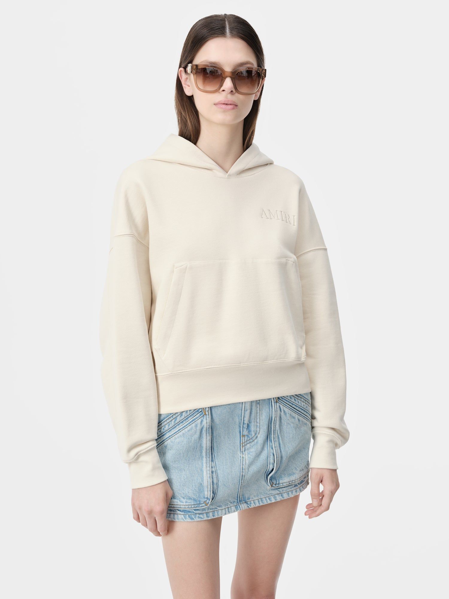 Amiri Embroidered Hoodie Sweatshirts Damen Alabaster | 37541PAYS