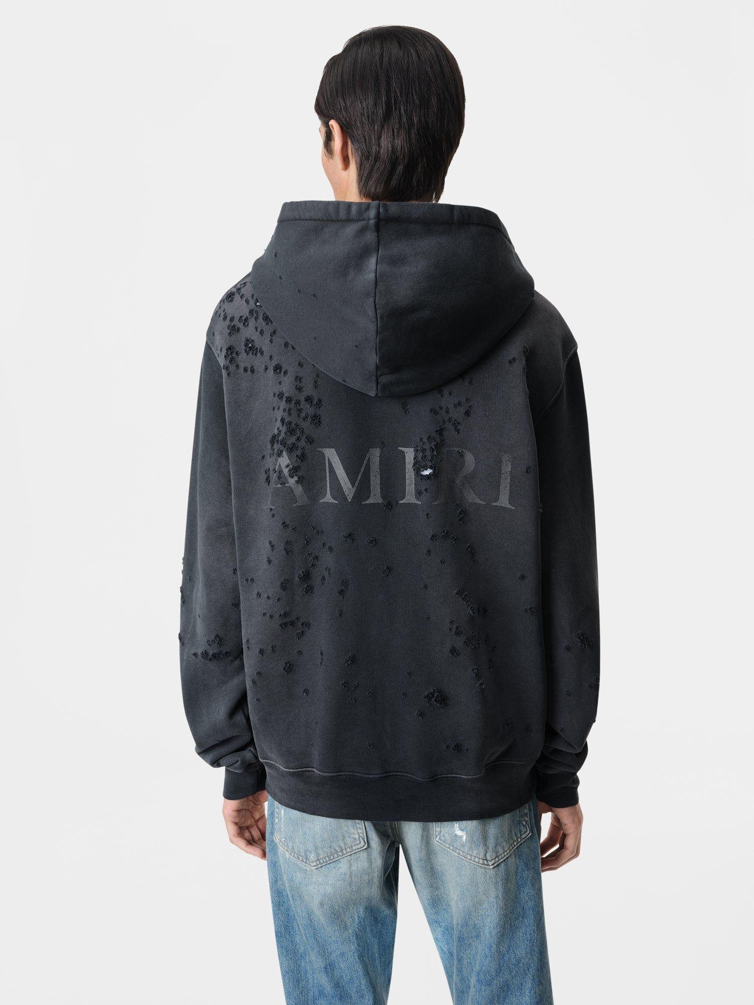 Amiri Ma Logo Shotgun Zip Hoodie Sweatshirts Herren Schwarz | 47650LUFC