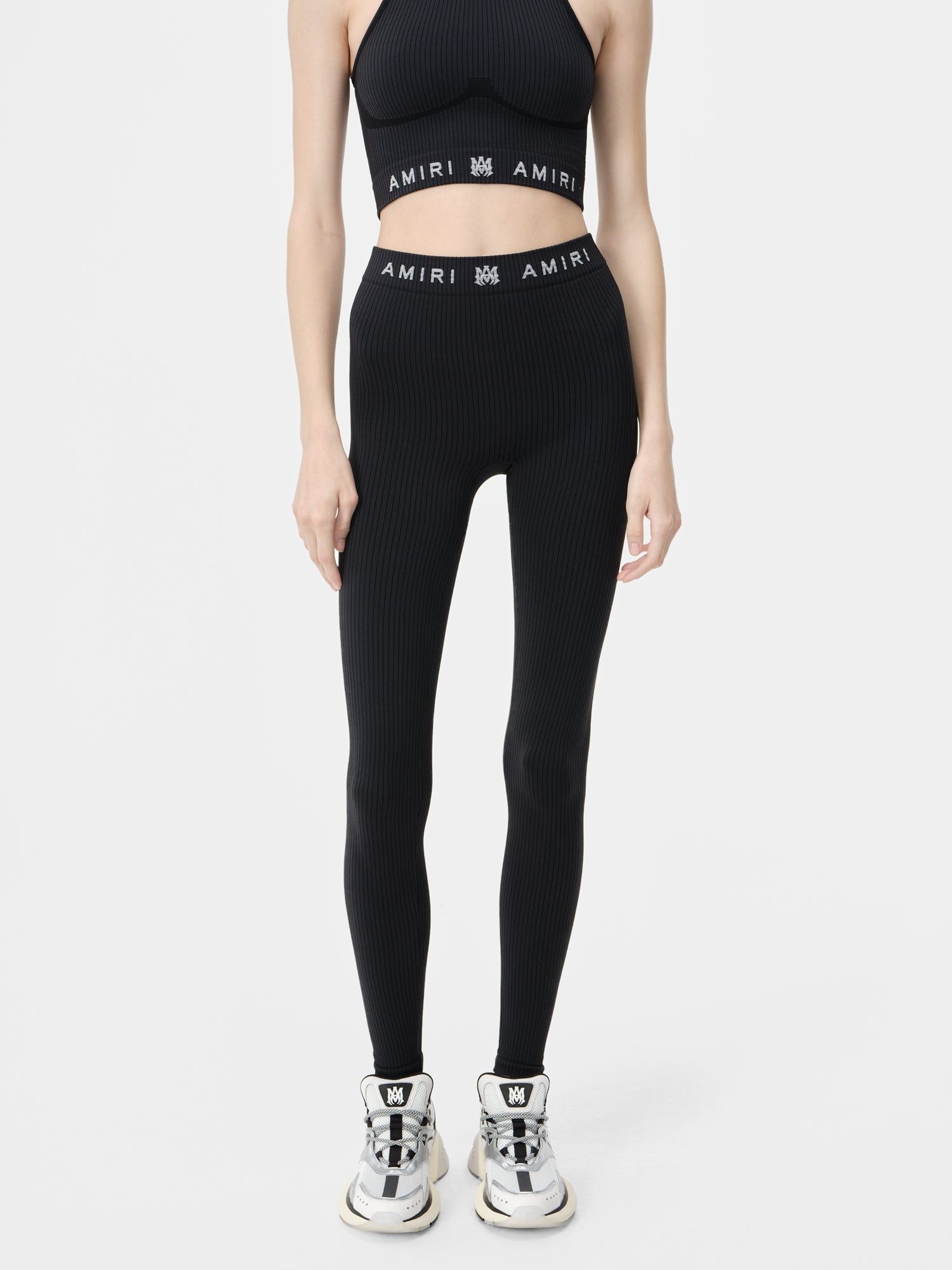 Amiri Ma Ribbed Seamless Legging Sportbekleidung Damen Schwarz | 59203BNZS