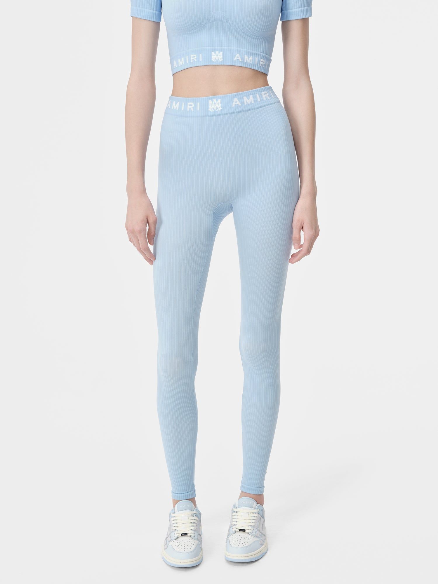 Amiri Ma Ribbed Seamless Legging Sportbekleidung Damen Cerulean | 17682RZIS