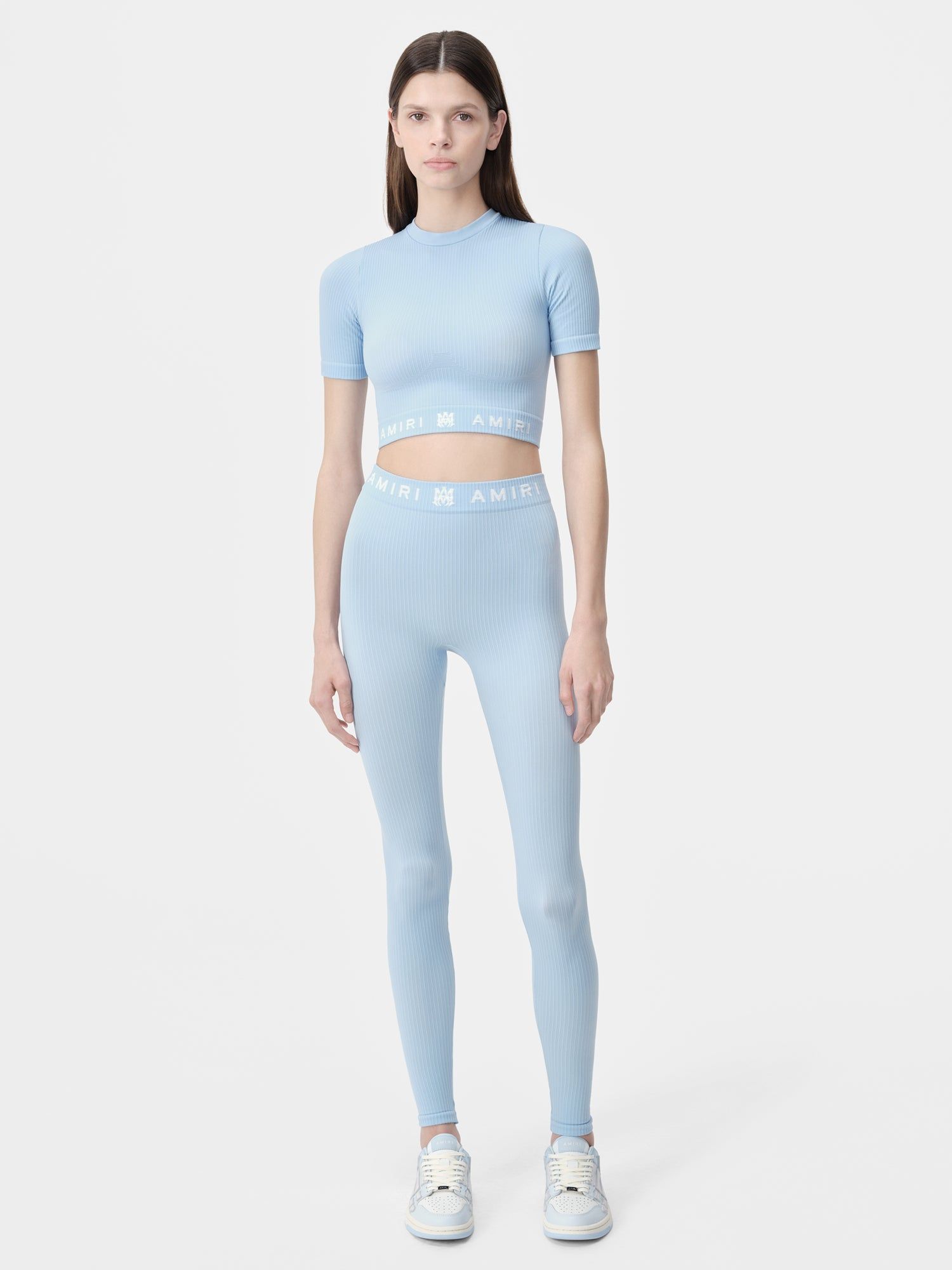 Amiri Ma Ribbed Seamless Legging Sportbekleidung Damen Cerulean | 17682RZIS