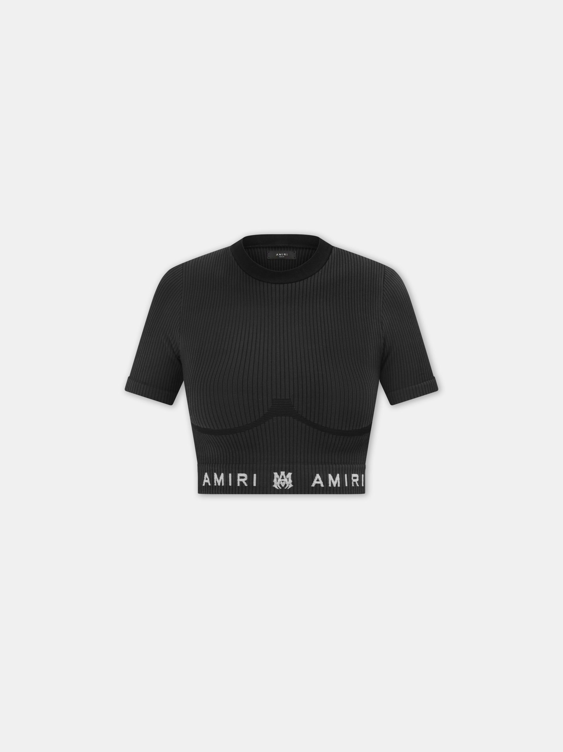 Amiri Ma Ribbed Seamless S/S Top Sportbekleidung Damen Schwarz | 18672KYOC