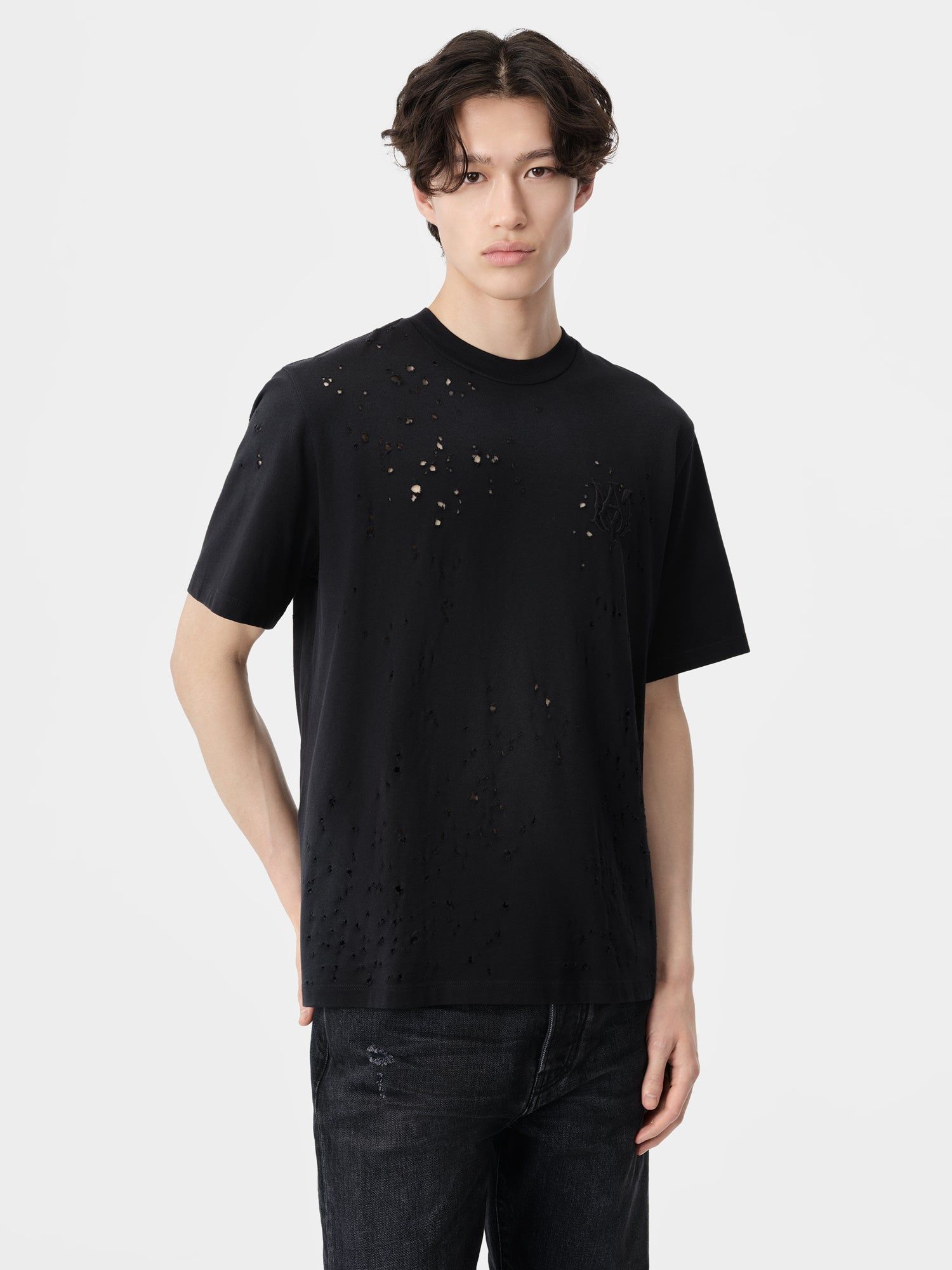 Amiri Ma Shotgun Embroidered Tee T-shirts Herren Schwarz | 14869YVHA