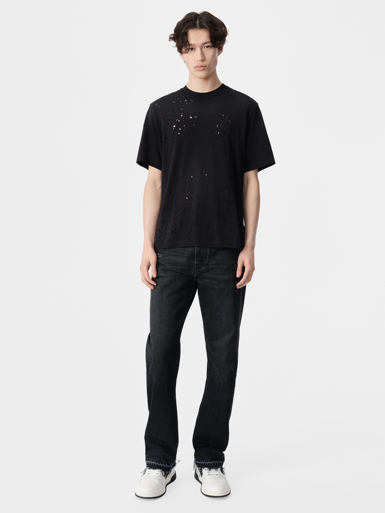 Amiri Ma Shotgun Embroidered Tee T-shirts Herren Schwarz | 14869YVHA