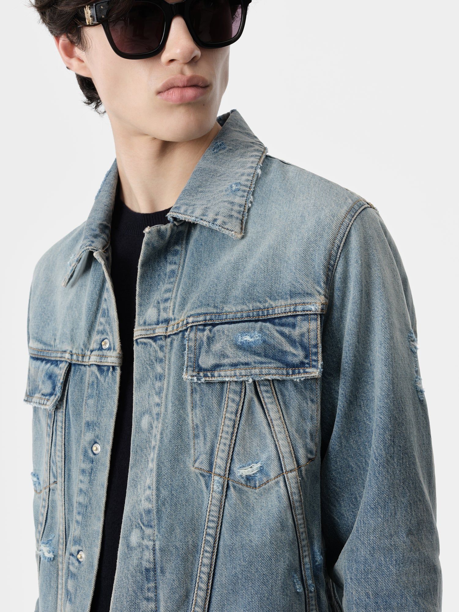 Amiri Ma Trucker Jacket Denim Herren Indigo | 79650SOGM