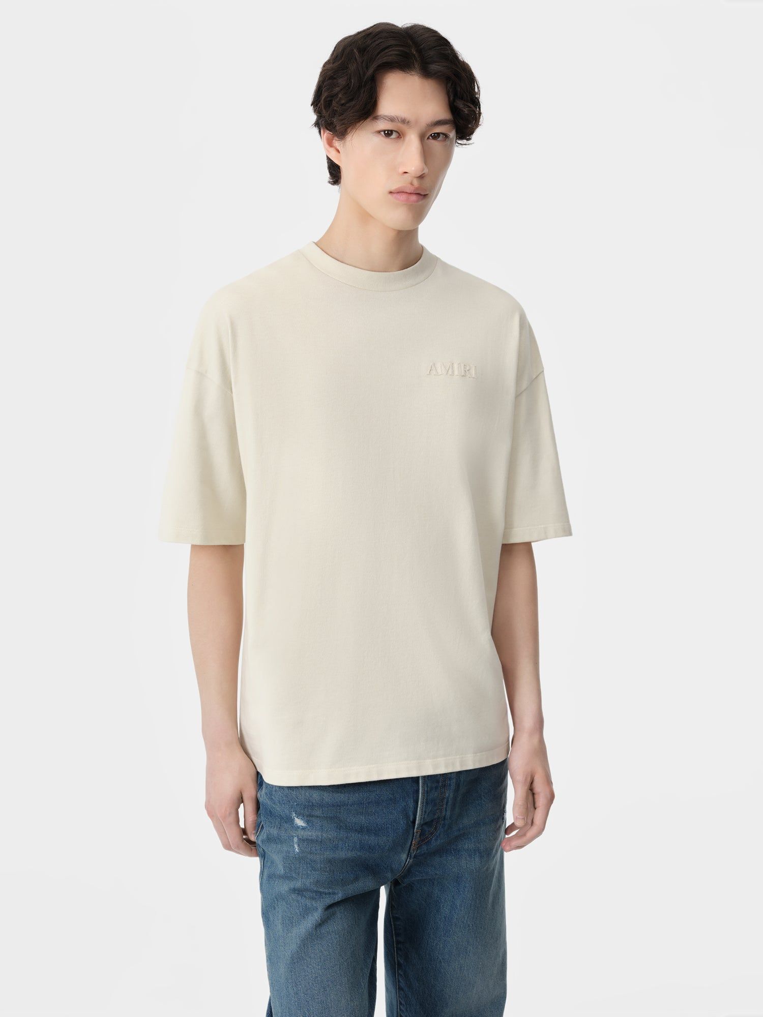 Amiri Oversized Tee T-shirts Herren Birch | 73845PRLF