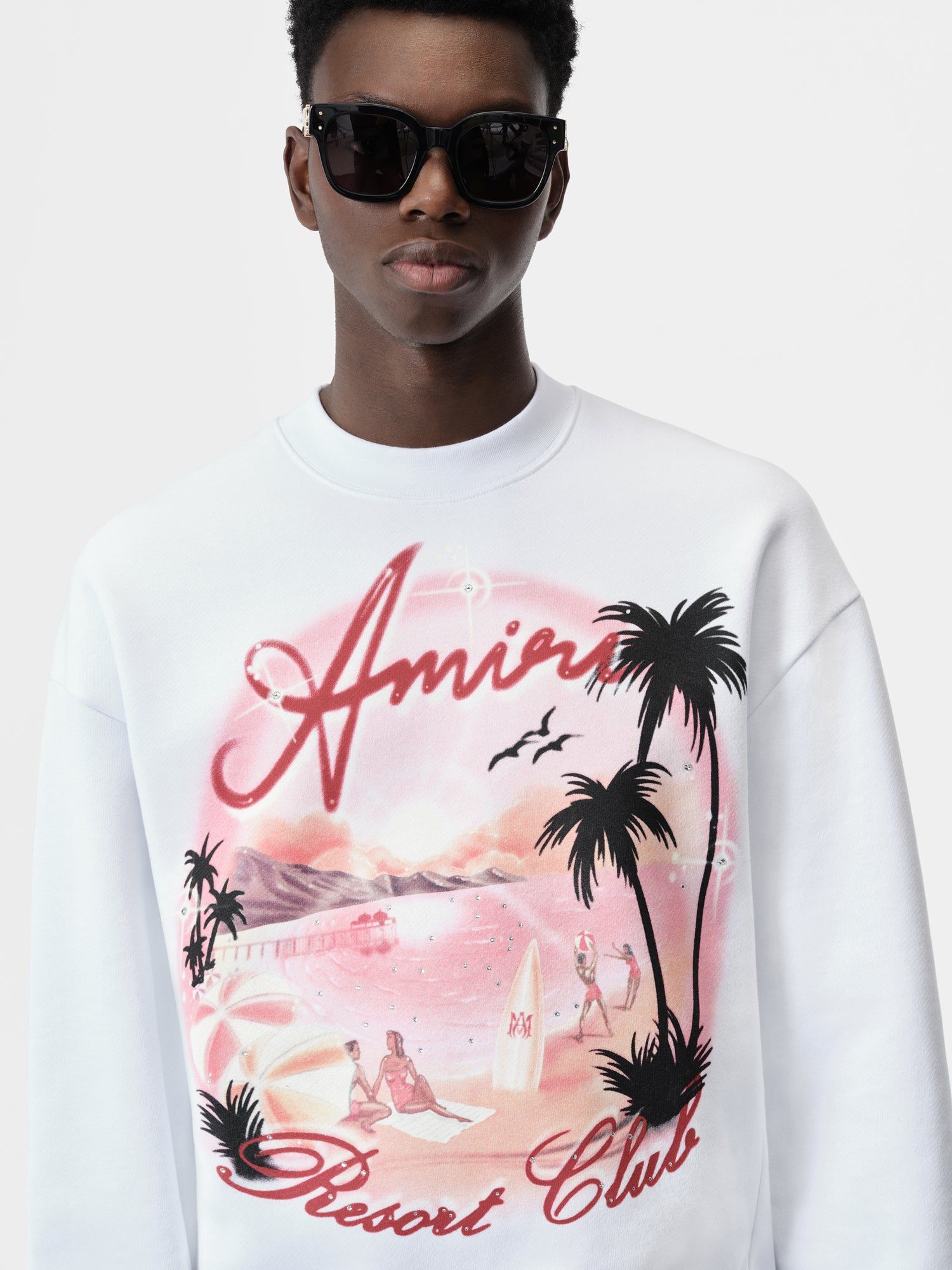 Amiri Paradise Airbrush Crew Sweatshirts Herren Weiß | 27683RILH