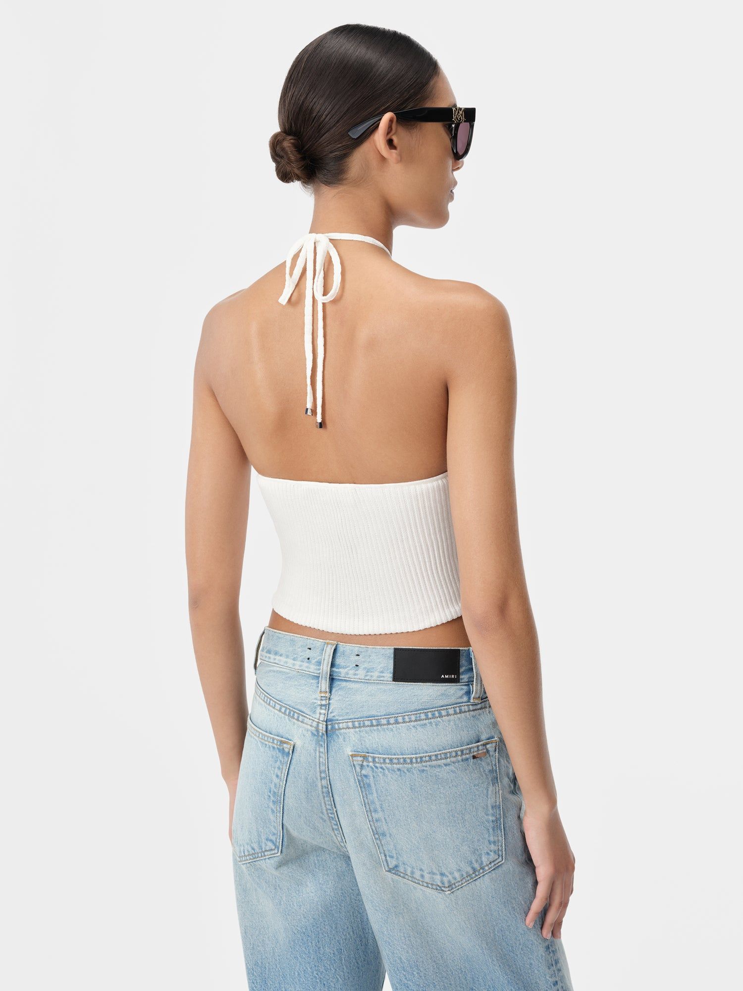 Amiri Stacked Halter Top Strickwaren Damen Alabaster | 60875CLAW