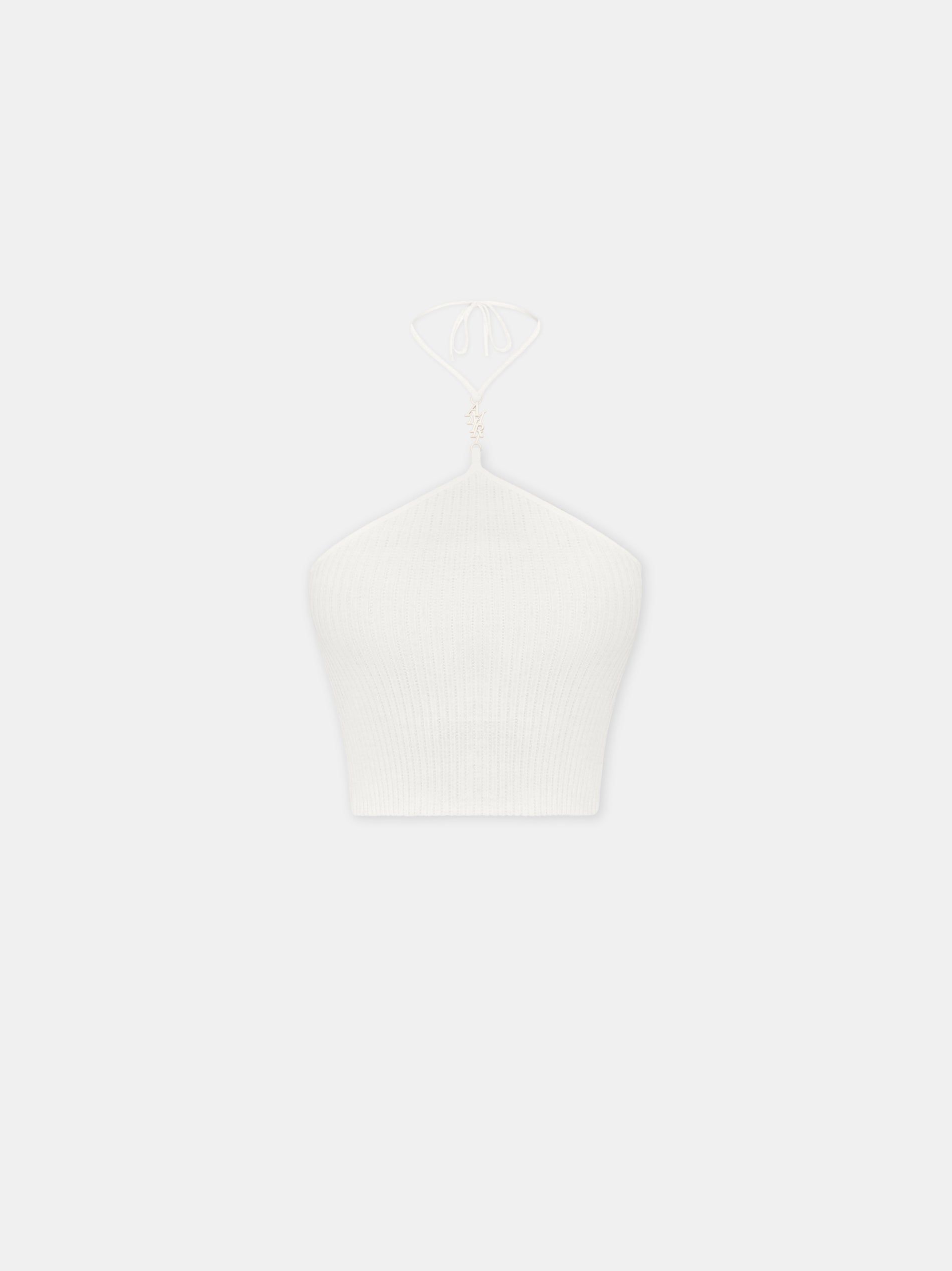 Amiri Stacked Halter Top Strickwaren Damen Alabaster | 60875CLAW