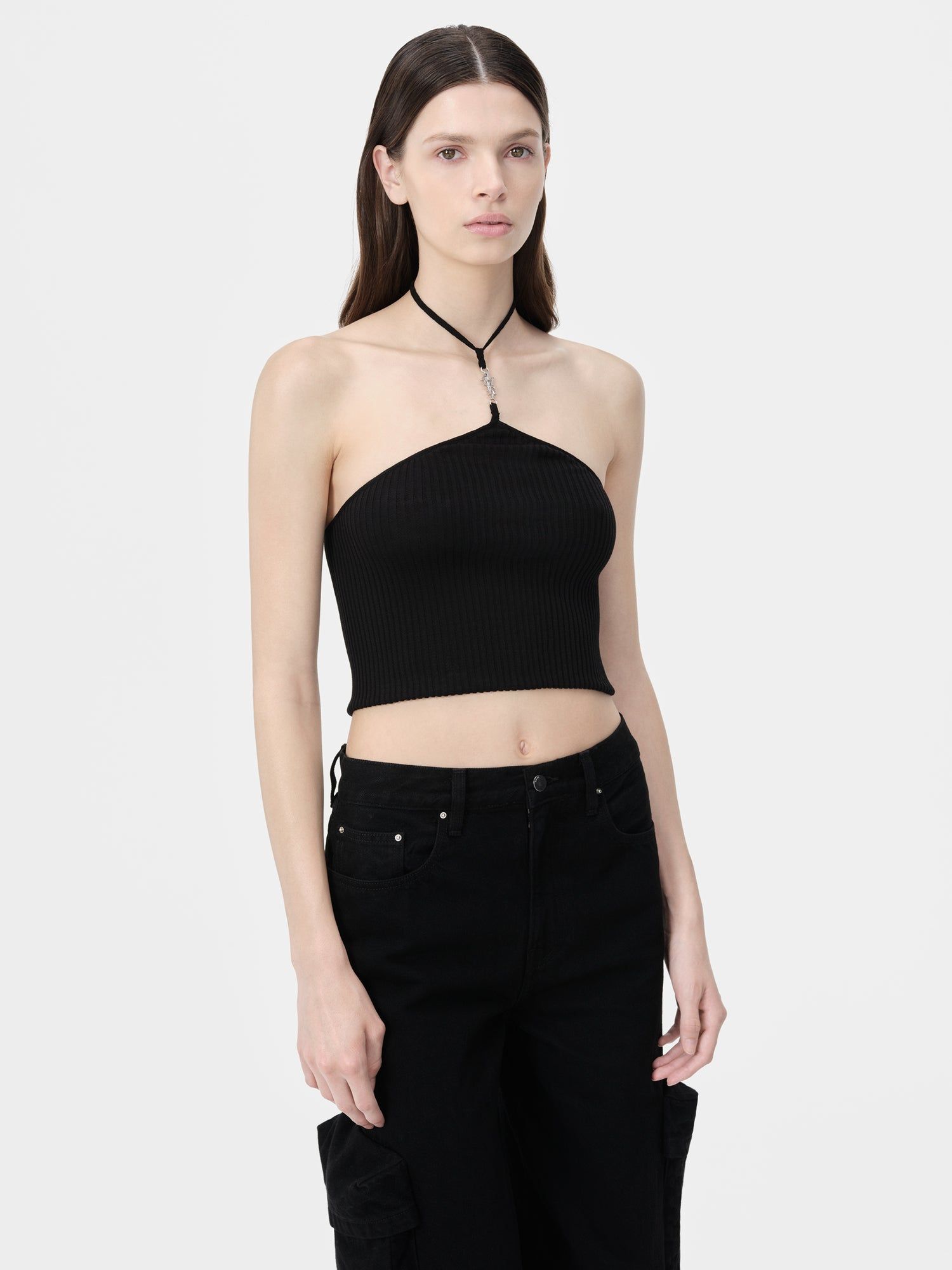 Amiri Stacked Halter Top Strickwaren Damen Schwarz | 13469SZYU