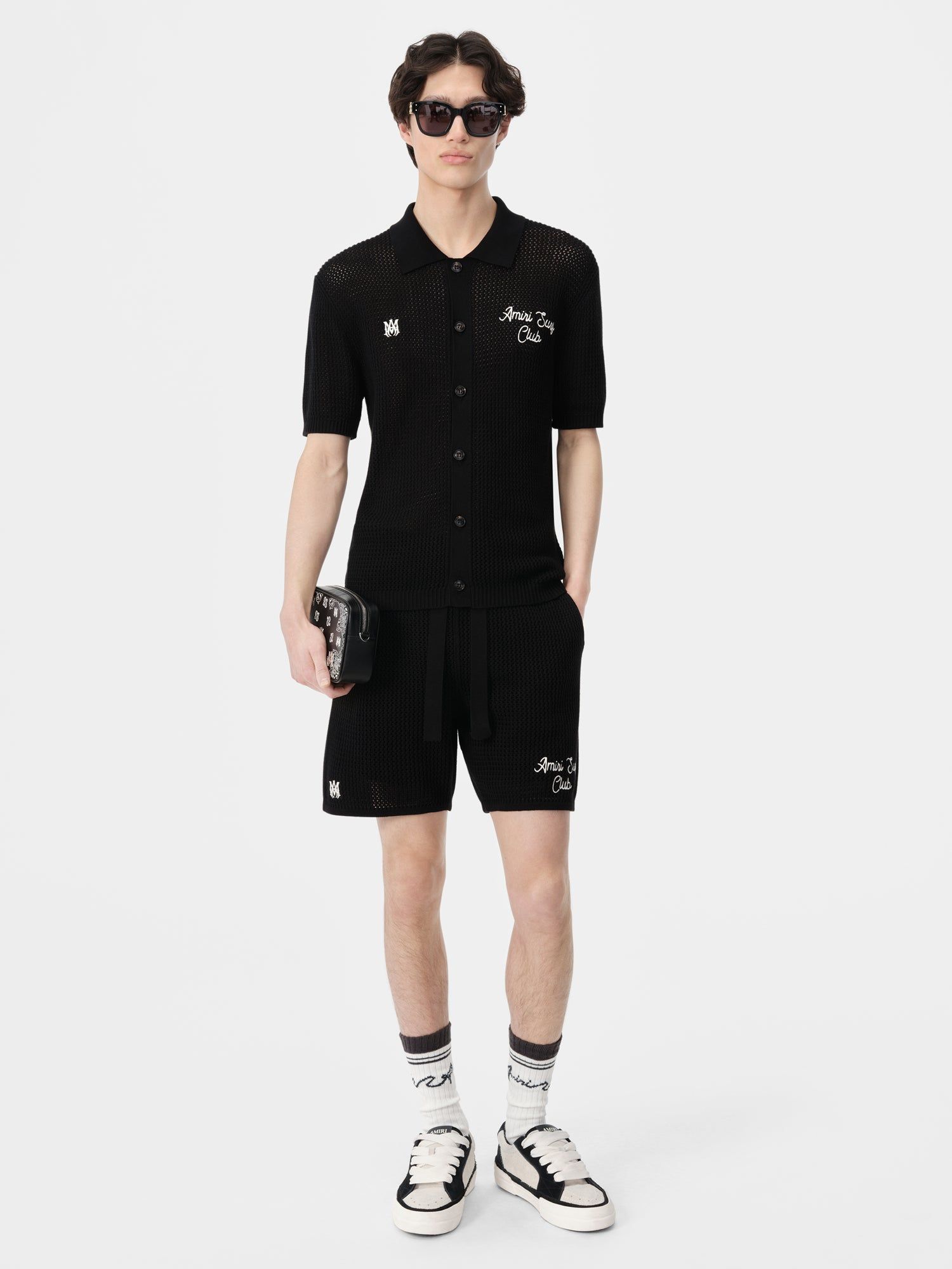 Amiri Surf Club Crotchet Polo Hemd Herren Schwarz | 04285BKJO