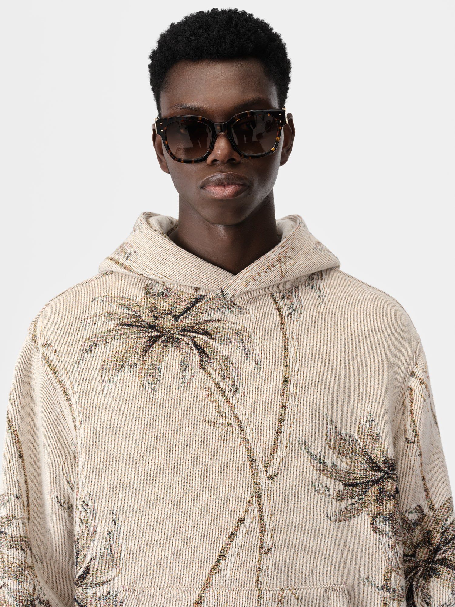 Amiri Twisted Palms Tapestry Hoodie Hemd Herren Alabaster | 17069AWOK