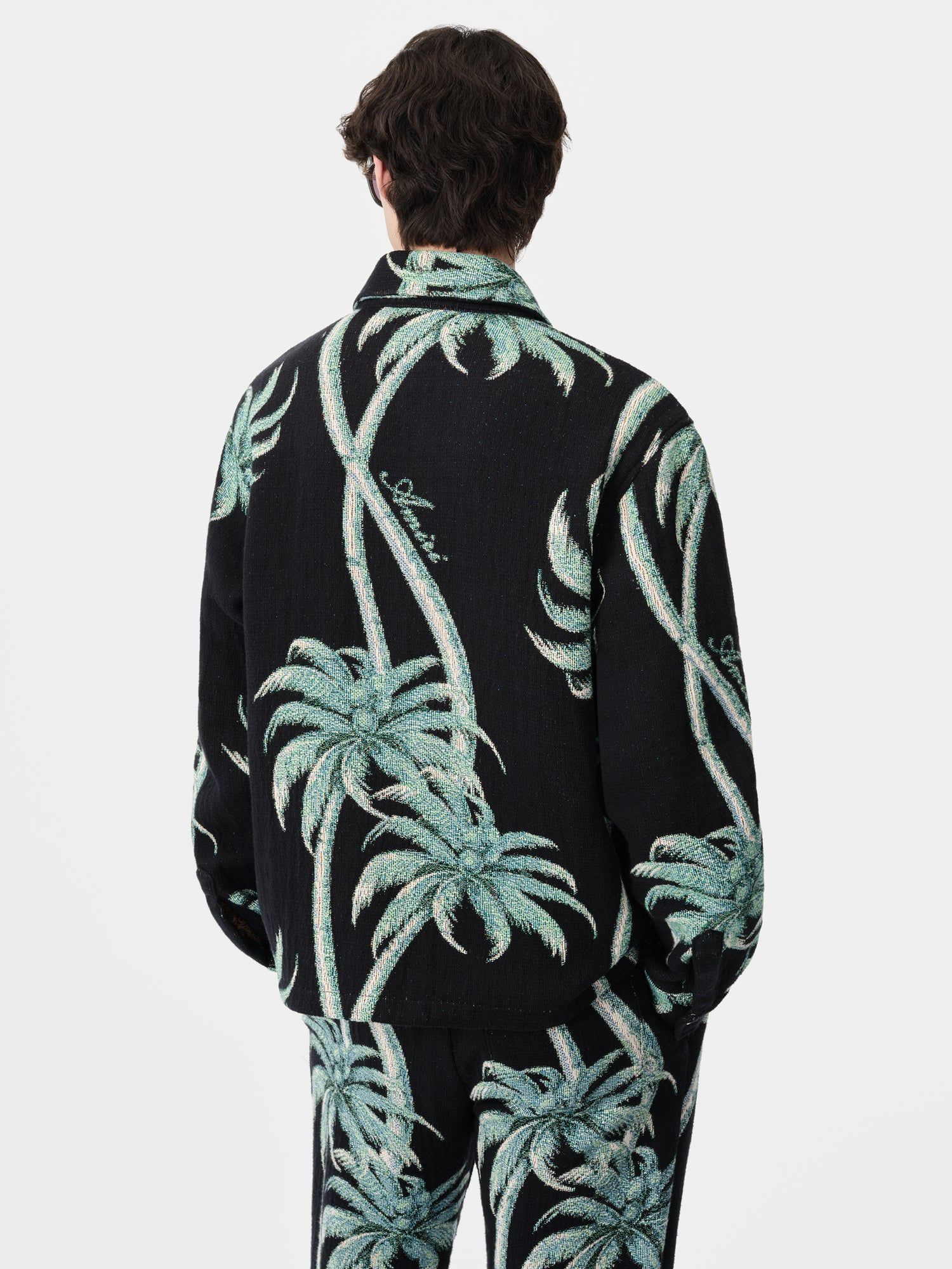 Amiri Twisted Palms Tapestry Overshirt Hemd Herren Schwarz | 87230LVDE