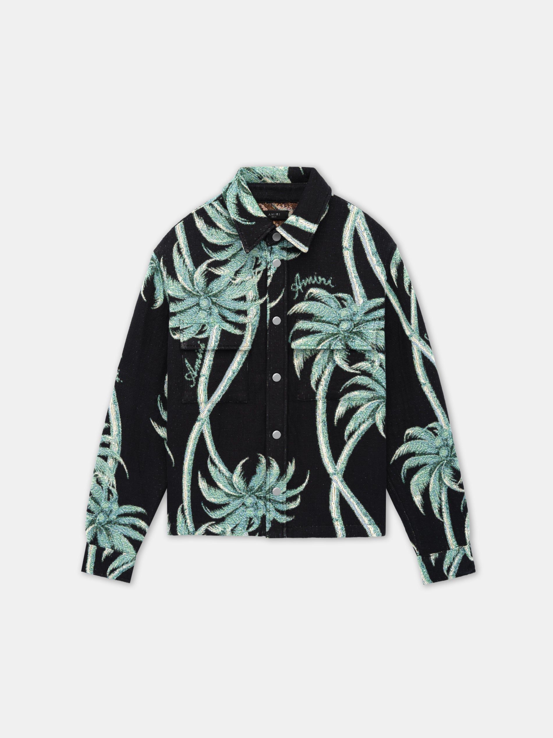 Amiri Twisted Palms Tapestry Overshirt Hemd Herren Schwarz | 87230LVDE