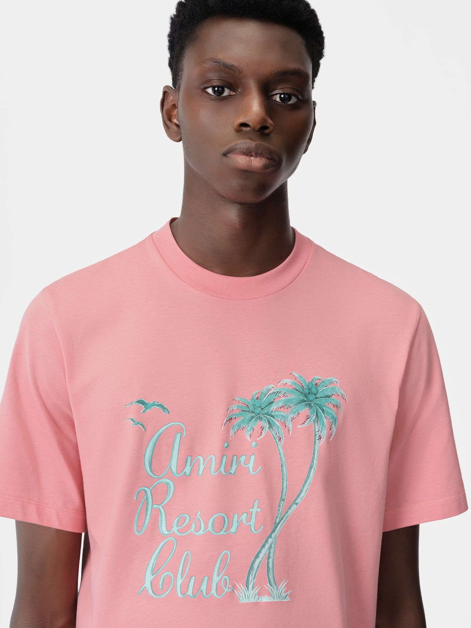 Amiri Twisted Palms Tee T-shirts Herren Rosa | 03827TJNZ