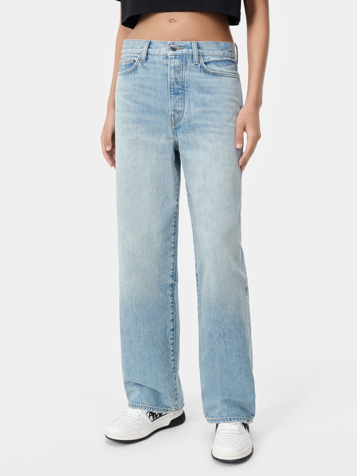 Amiri Wide Straight Jean Denim Damen Blau | 39501ZEUO